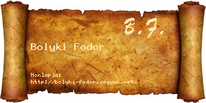 Bolyki Fodor névjegykártya